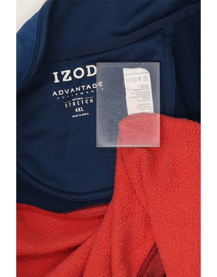 IZOD Mens Sleeveless Tracksuit Top Jacket 4XL Red Colourblock Polyester Vintage Izod and Second-Hand Izod from Messina Hembry 