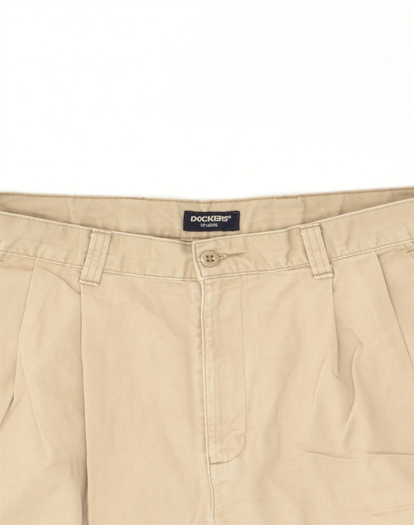 DOCKERS Mens Pegged Chino Shorts W34 Large  Beige Cotton | Vintage Dockers | Thrift | Second-Hand Dockers | Used Clothing | Messina Hembry 