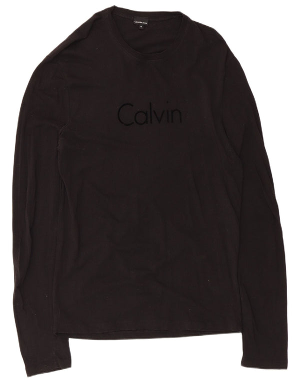 Calvin Klein Jeans Mens Graphic Top Long Sleeve Medium Black