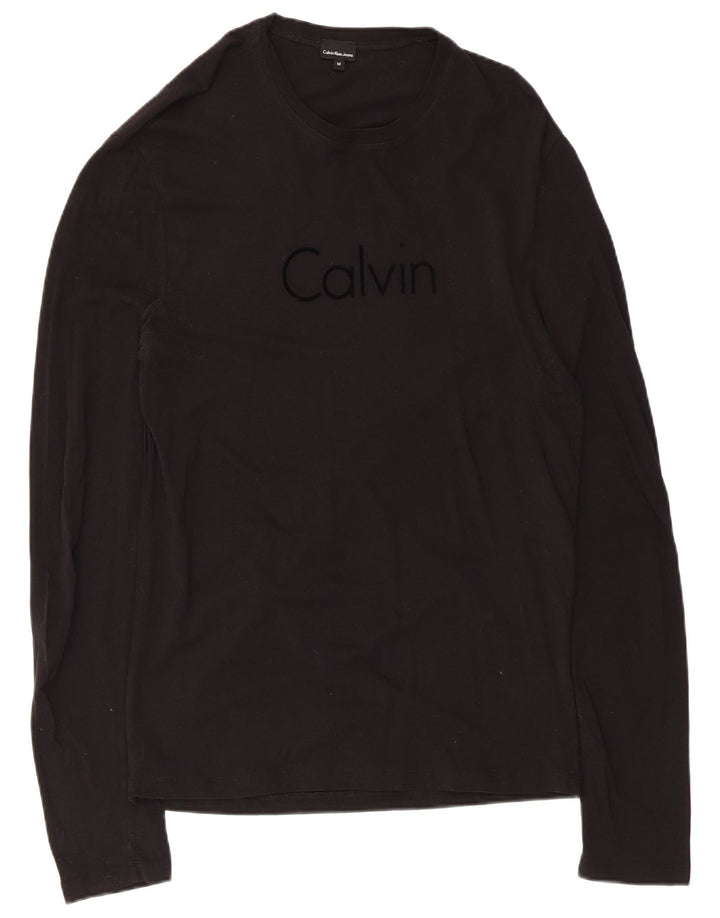 Calvin Klein Jeans Mens Graphic Top Long Sleeve Medium Black