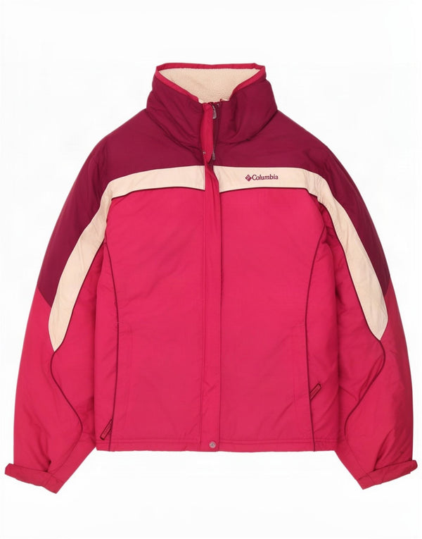 Columbia Girls Ski Jacket 15-16 Years Pink Colourblock Polyester
