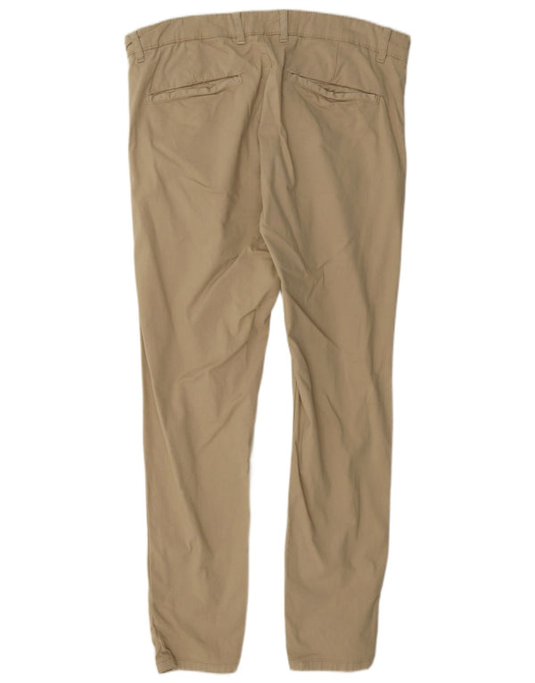Zara Mens Slim Chino Trousers EU 46 XL W36 L30 Beige