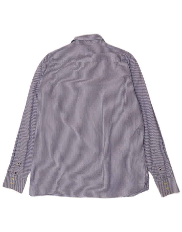 Tommy Hilfiger Mens Regular Fit Shirt XL Blue Striped Cotton