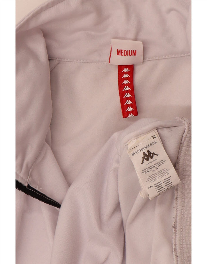 Kappa Womens Graphic Tracksuit Top Jacket UK 18 XL White Polyester