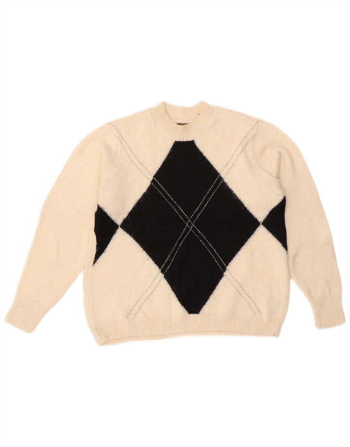 Marks & Spencer Womens Crew Neck Jumper Sweater UK 14 Medium White
