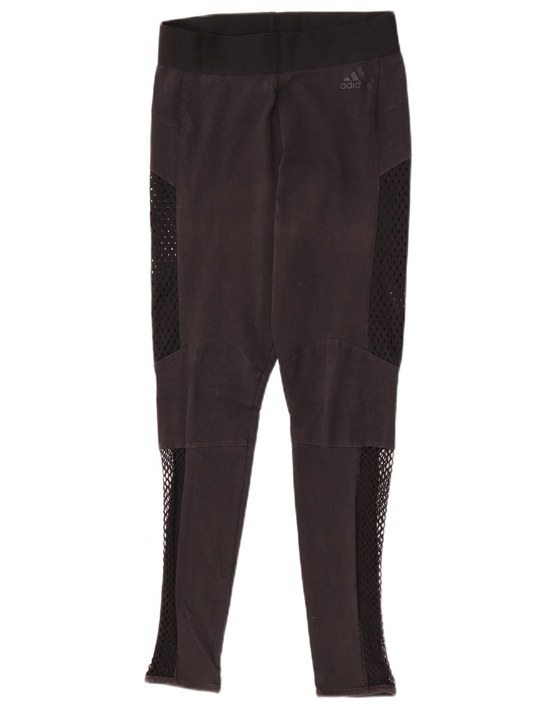 Adidas Womens Leggings UK 8 Small  Black Colourblock Cotton
