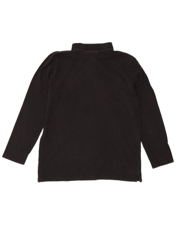 Kappa Mens Long Sleeve Polo Shirt Medium Black Cotton
