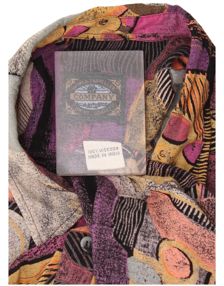 Vintage Mens Loose Fit Shirt Medium Multicoloured Colourblock Retro