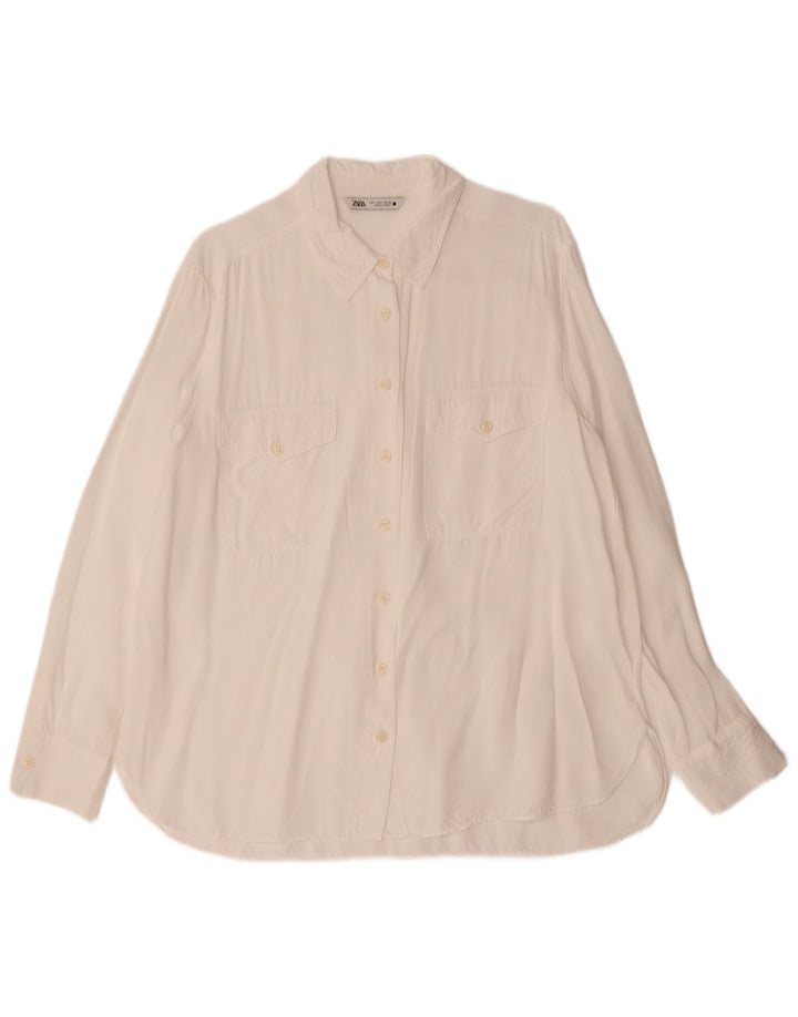 ZARA Womens Shirt UK 16 Large White