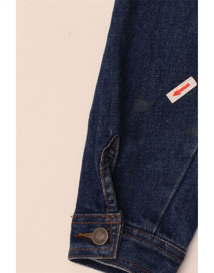 Vintage Womens Crop Denim Jacket UK 14 Medium Blue Cotton