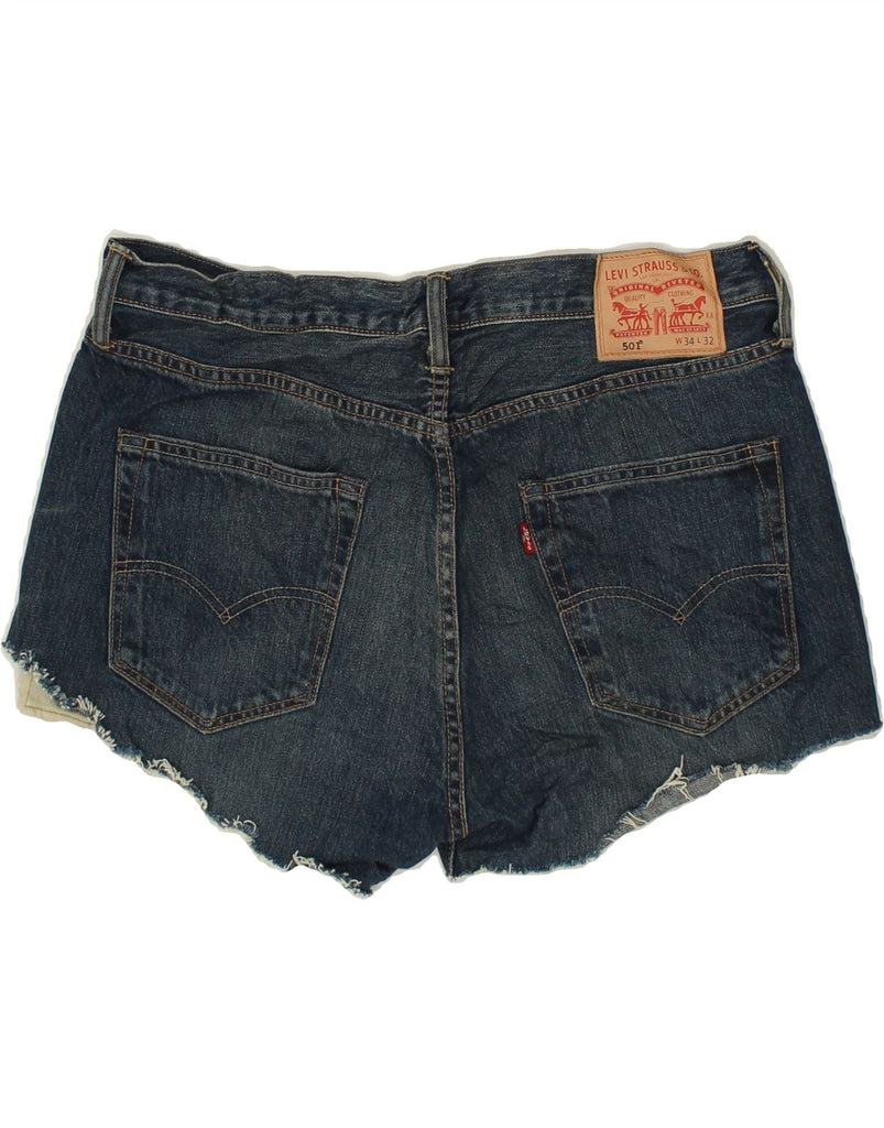 LEVI'S Womens 511 Denim Shorts W34 Large  Navy Blue Cotton | Vintage Levi's | Thrift | Second-Hand Levi's | Used Clothing | Messina Hembry 