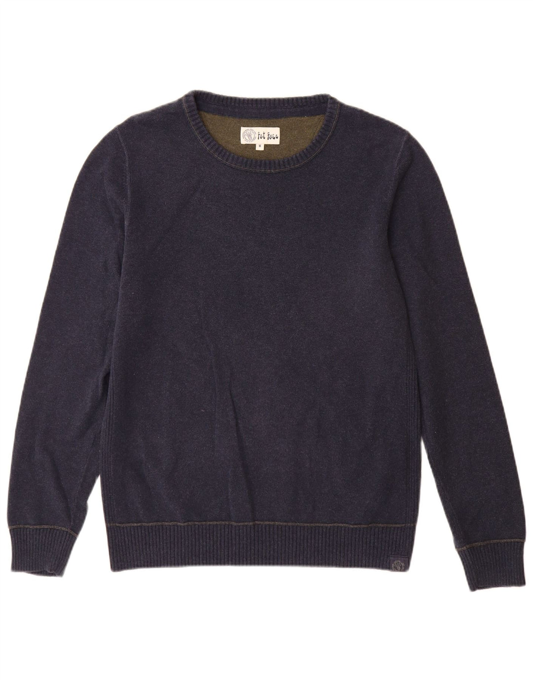 Fat Face Mens Boat Neck Jumper Sweater Medium Navy Blue Cotton