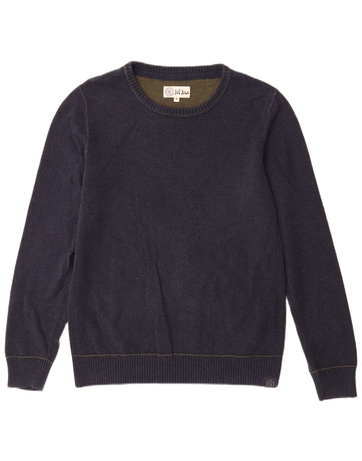 Fat Face Mens Boat Neck Jumper Sweater Medium Navy Blue Cotton