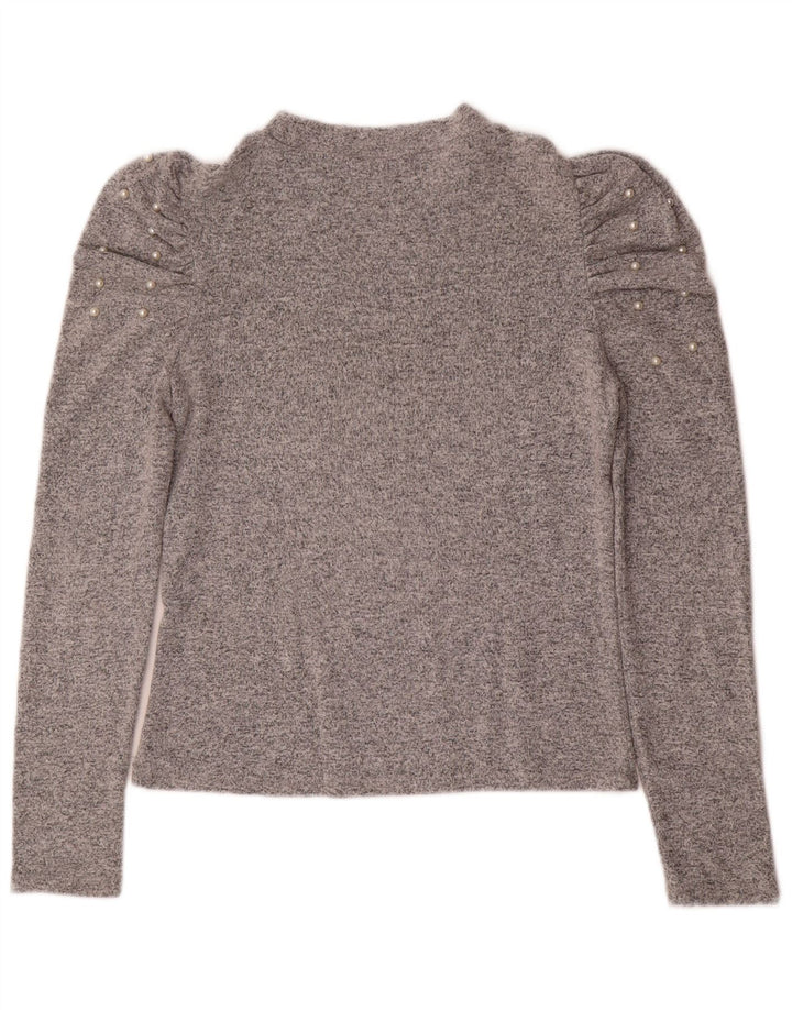 Zara Womens Crew Neck Jumper Sweater UK 12 Medium Grey