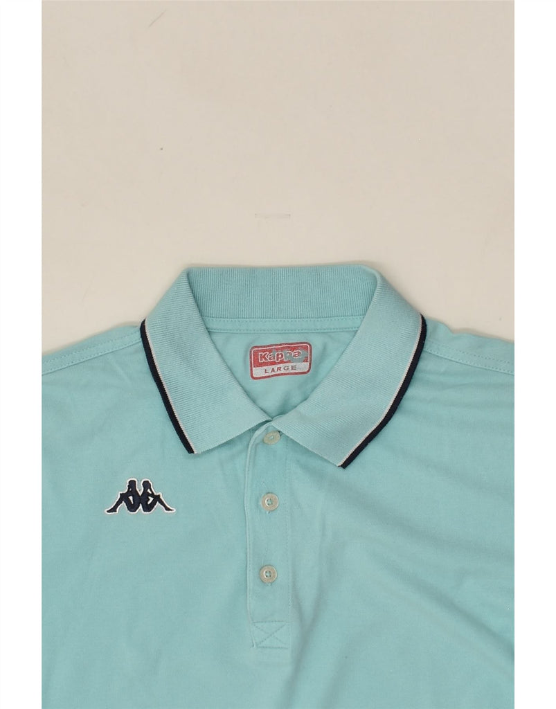 KAPPA Mens Polo Shirt Large Blue Cotton | Vintage Kappa | Thrift | Second-Hand Kappa | Used Clothing | Messina Hembry 