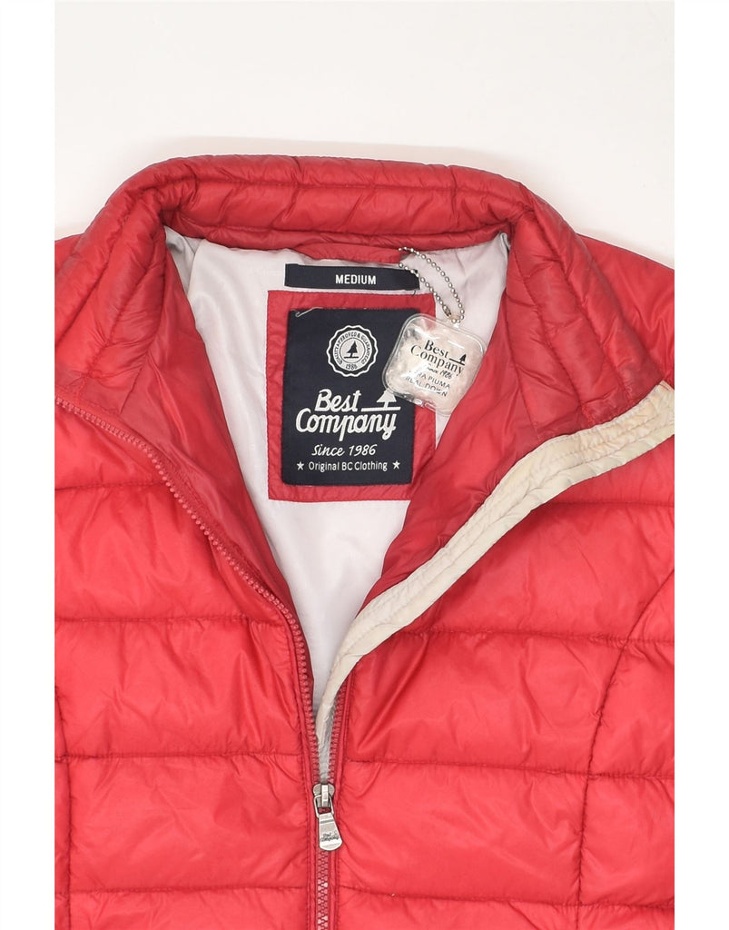 BEST COMPANY Womens Padded Jacket UK 14 Medium Red Polyester | Vintage Best Company | Thrift | Second-Hand Best Company | Used Clothing | Messina Hembry 