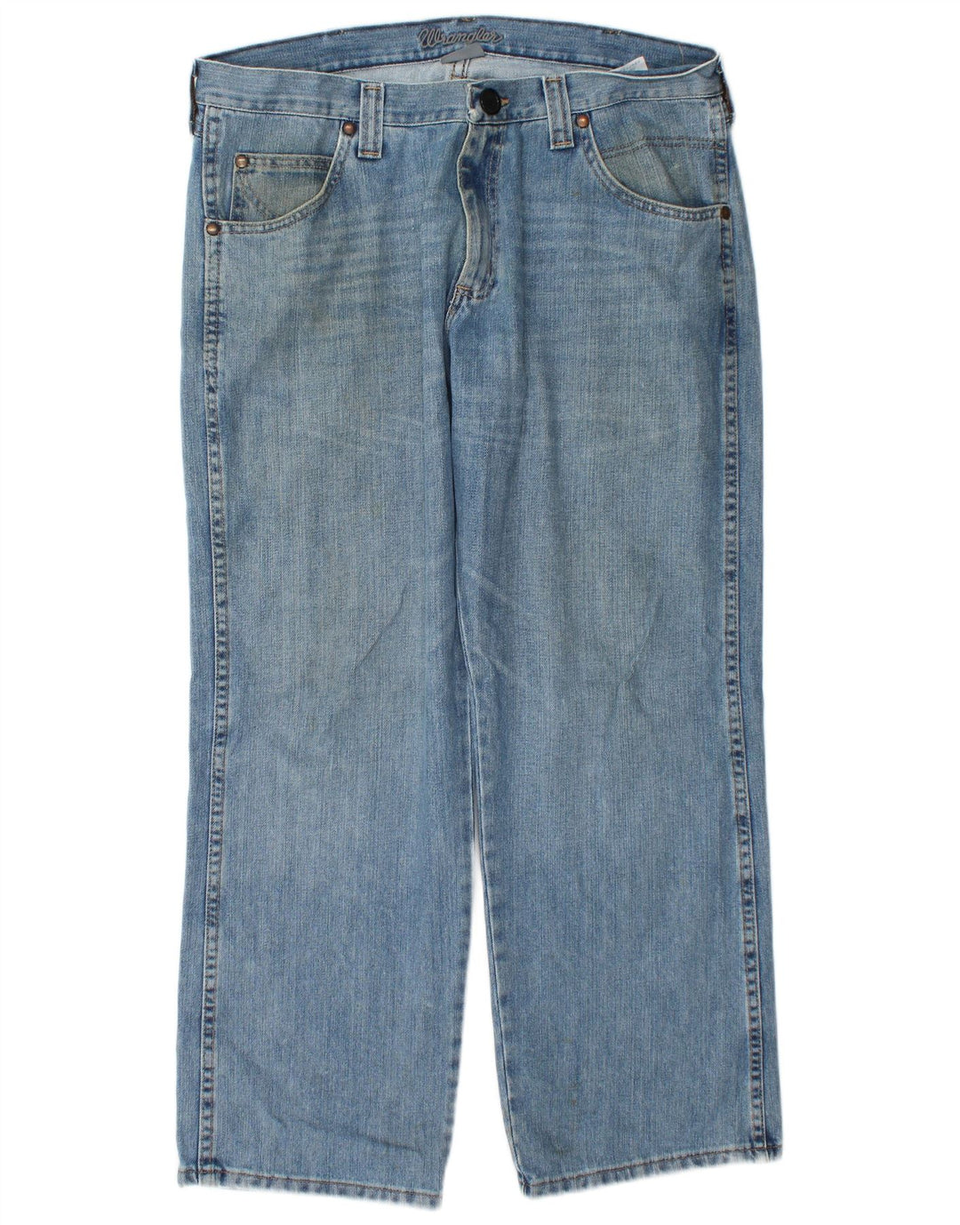 Wrangler Mens Straight Jeans W36 L30 Blue Cotton