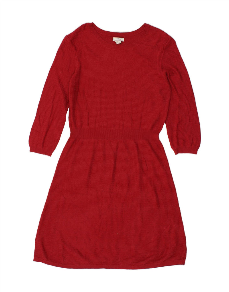 FAT FACE Womens Long Sleeve Basic Dress UK 10 Small Red Cotton | Vintage Fat Face | Thrift | Second-Hand Fat Face | Used Clothing | Messina Hembry 