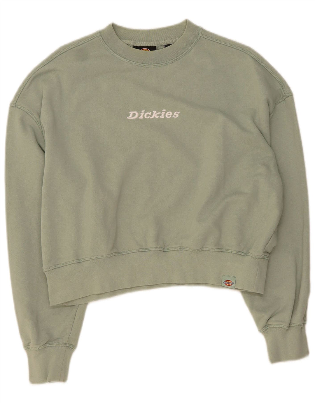 DICKIES Womens Oversized Crop Graphic Sweatshirt Jumper UK 14 Medium Green