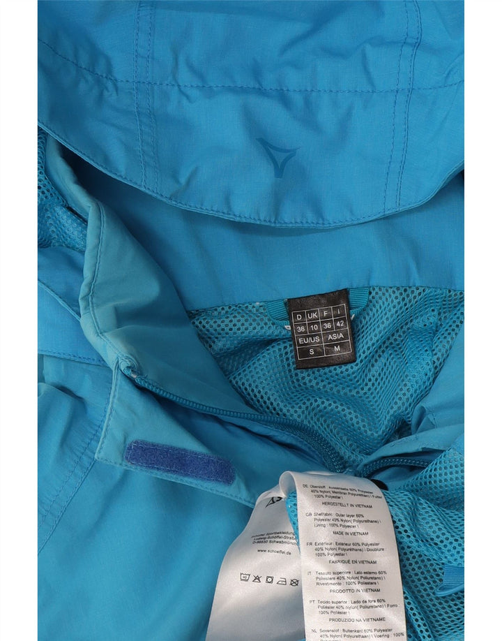Schoffel Womens Hooded Rain Jacket UK 10 Small Blue Polyester