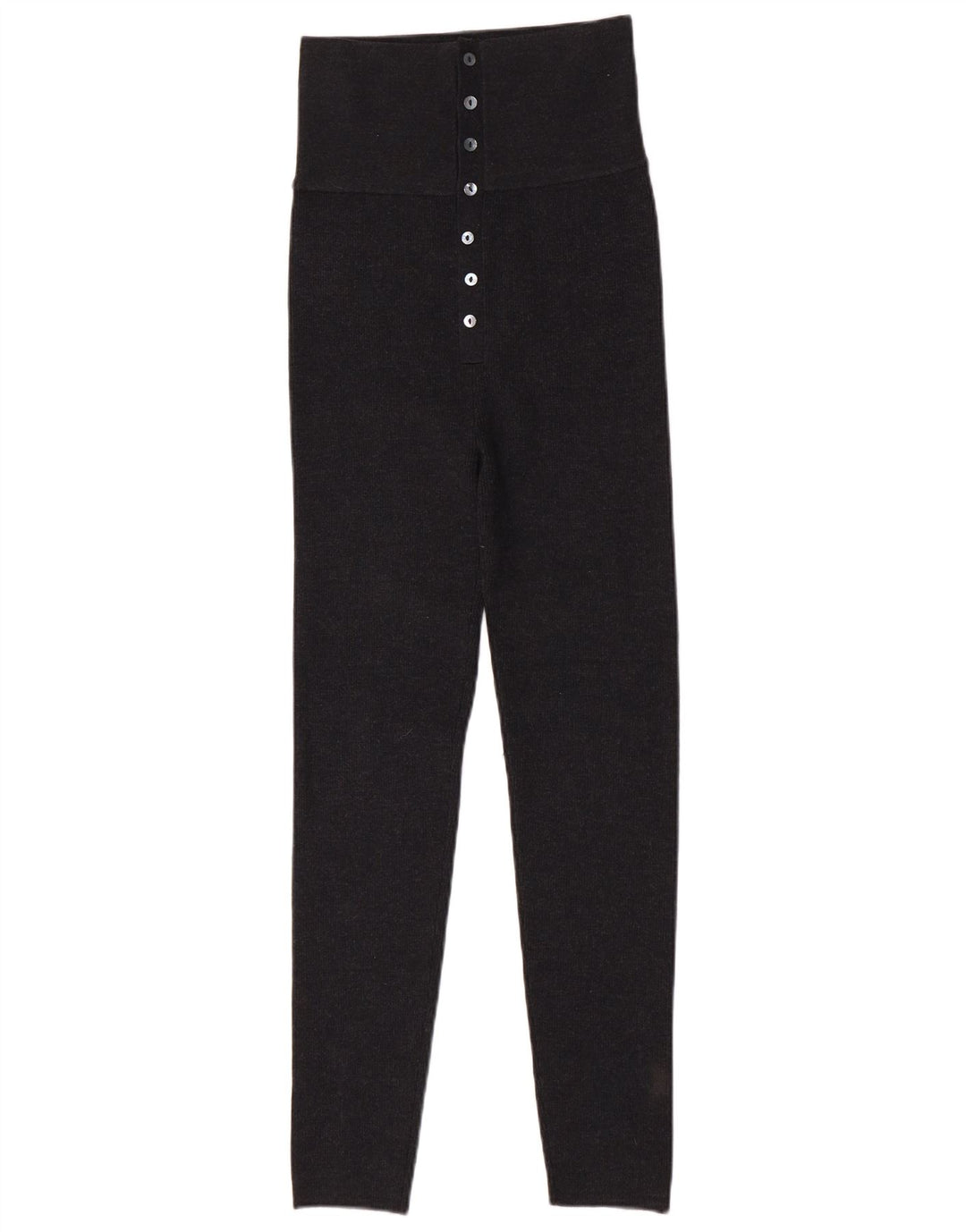 Zara Womens High Waist Leggings UK 14 Large Grey Wool