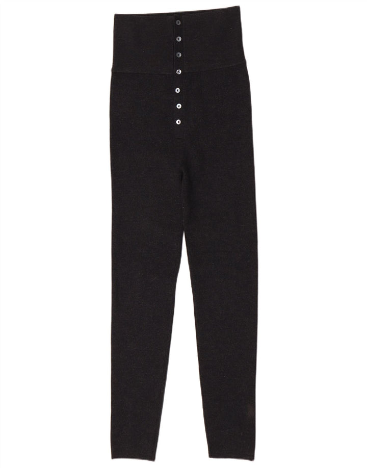 Zara Womens High Waist Leggings UK 14 Large Grey Wool