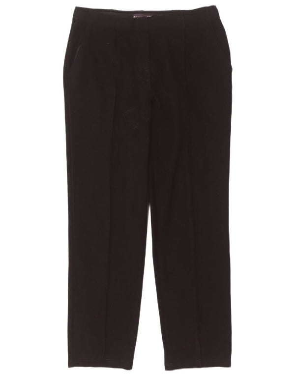 Marks & Spencer Womens Straight Chino Trousers UK 12 Medium W28 L30 Black