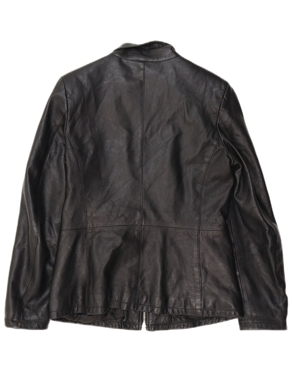 Coconuda Womens Leather Jacket UK 12 Medium Black Leather