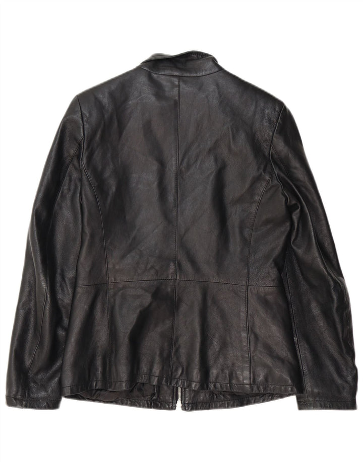 Coconuda Womens Leather Jacket UK 12 Medium Black Leather