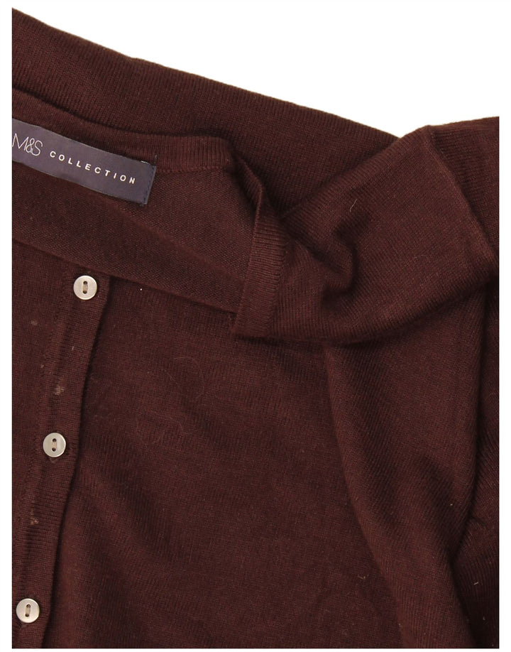 Marks & Spencer Womens Cardigan Sweater UK 16 Large Brown