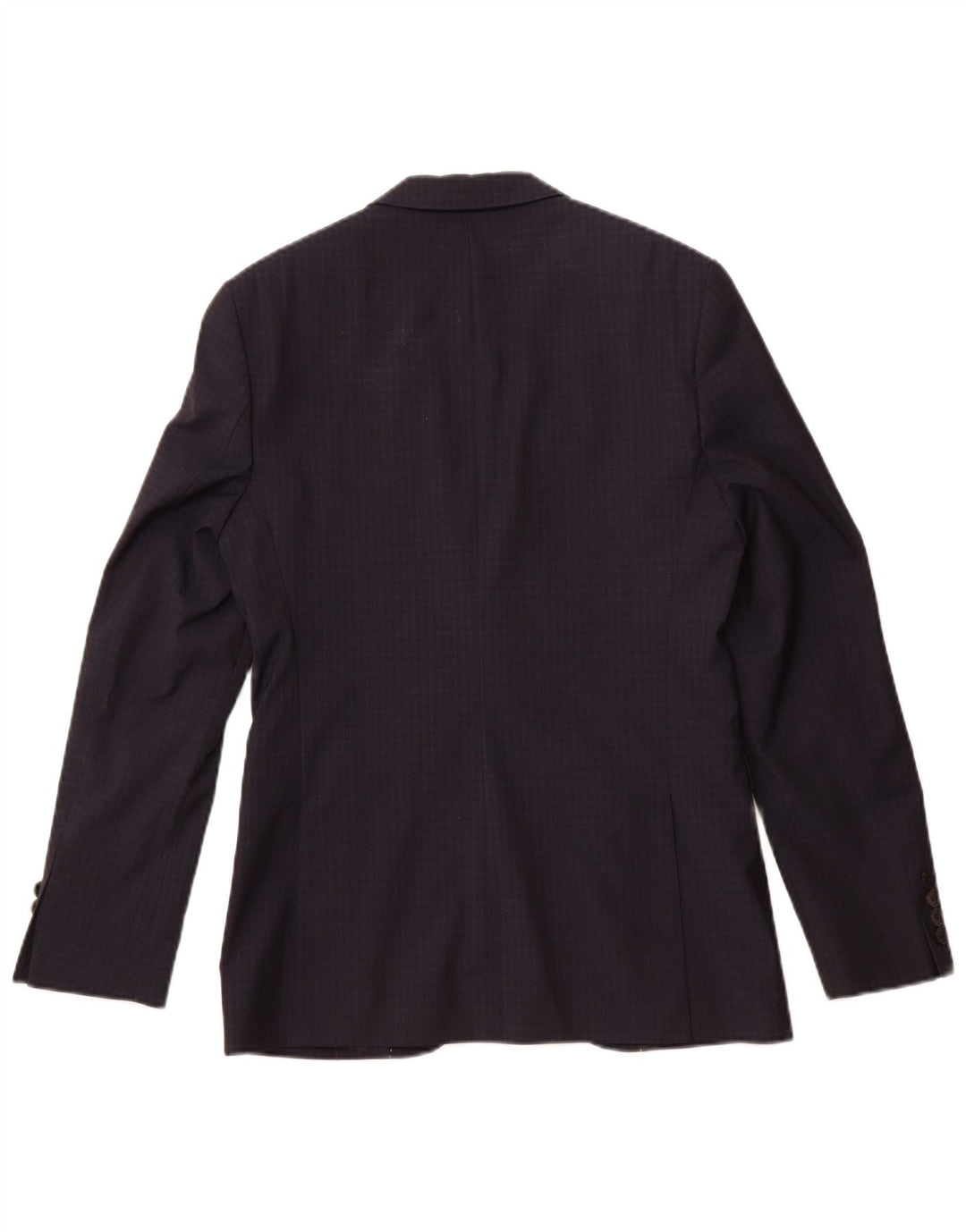 JAEGER Mens 2 Button Blazer Jacket UK 36 Small Navy Blue Check Wool