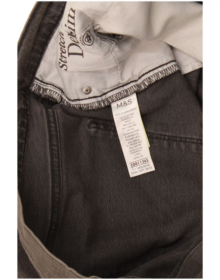 Marks & Spencer Mens Slim Jeans W36 L33 Grey Cotton