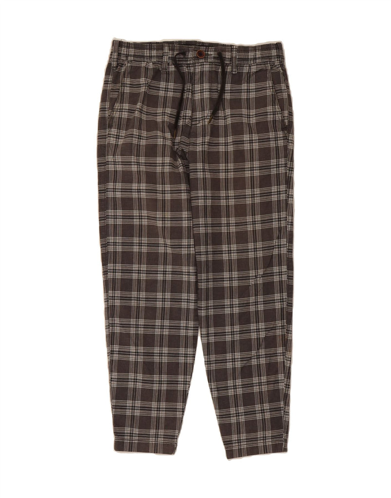 HOLLISTER Mens Tapered Cropped Trousers Small W29 L24 Grey Check Cotton Vintage Hollister and Second-Hand Hollister from Messina Hembry 