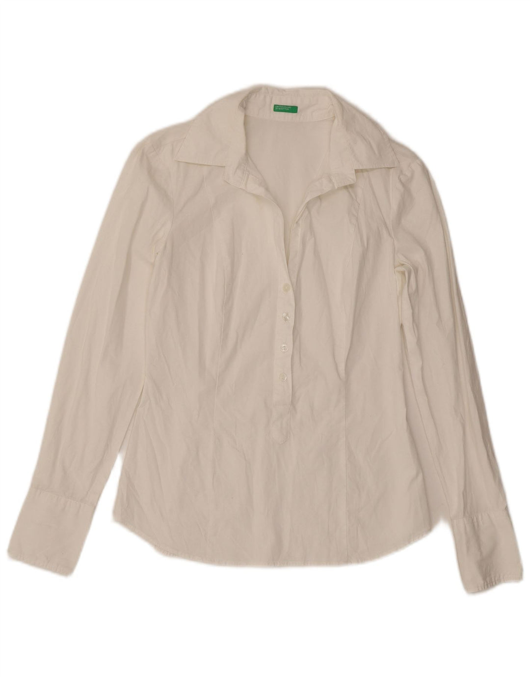 Benetton Womens Pullover Shirt UK 10 Small White