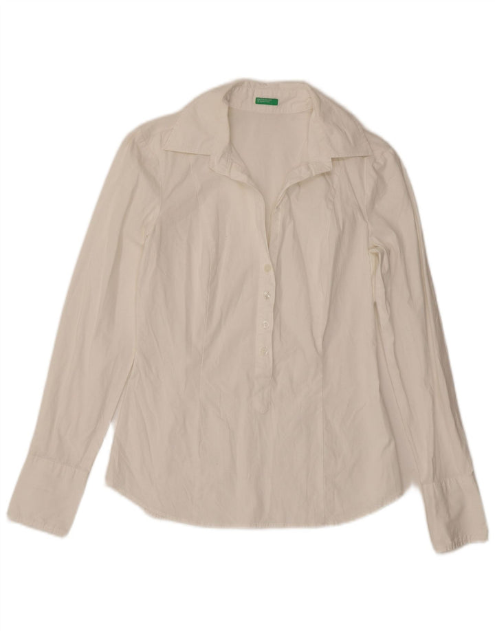 Benetton Womens Pullover Shirt UK 10 Small White
