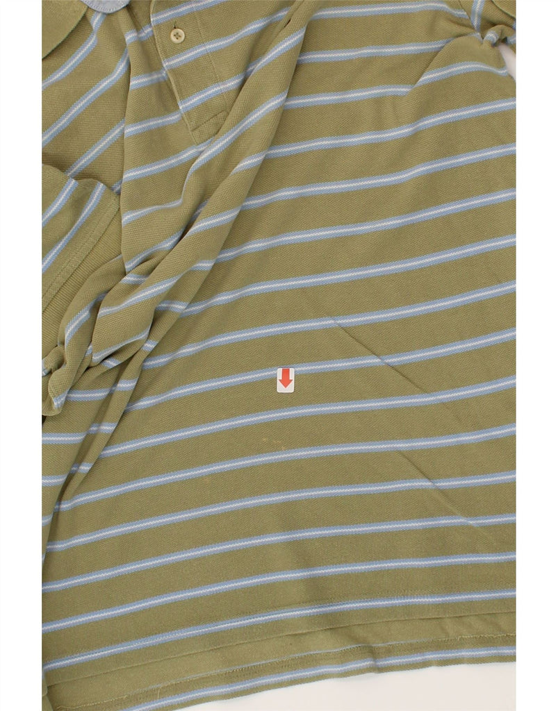 TOMMY HILFIGER Mens Polo Shirt Large Green Striped Cotton Vintage Tommy Hilfiger and Second-Hand Tommy Hilfiger from Messina Hembry 