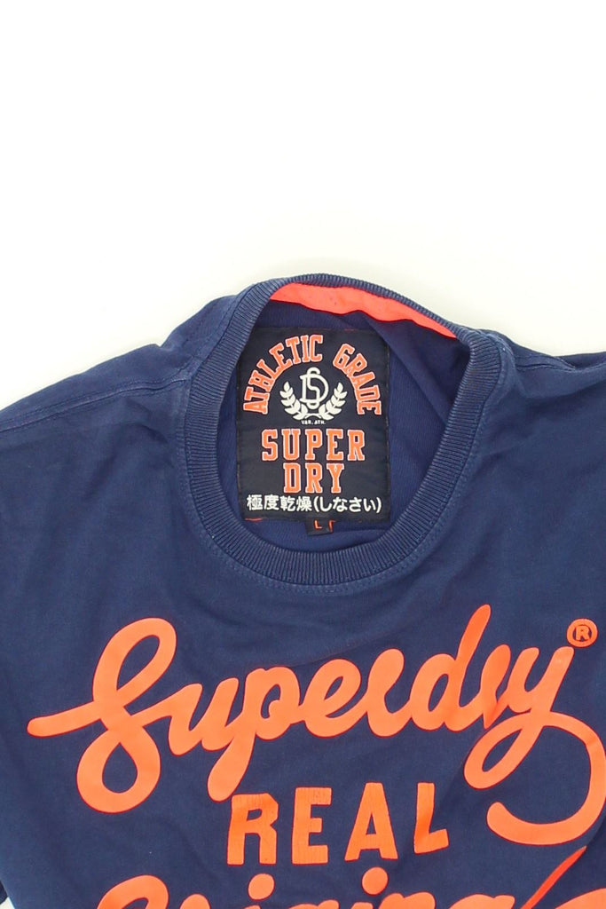 SUPERDRY Mens Graphic T-Shirt Top Large Blue Cotton | Vintage Superdry | Thrift | Second-Hand Superdry | Used Clothing | Messina Hembry 