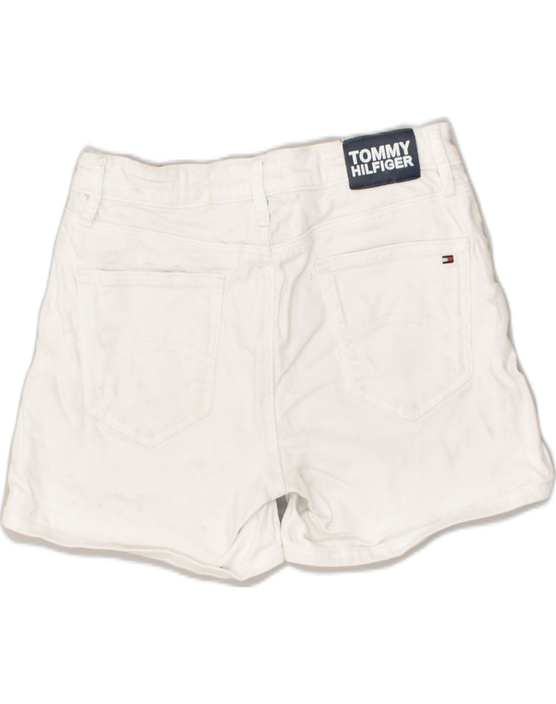 TOMMY HILFIGER Girls Denim Shorts 14-15 Years W28 White Cotton | Vintage Tommy Hilfiger | Thrift | Second-Hand Tommy Hilfiger | Used Clothing | Messina Hembry 