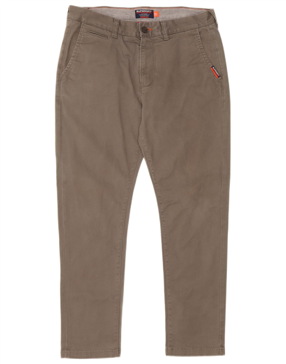 Superdry Mens Slim Cargo Trousers W34 L30 Khaki Cotton