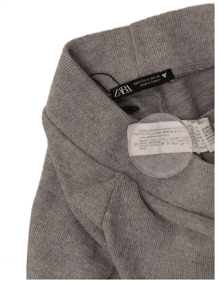Zara Womens Tracksuit Trousers UK 10 Small  Grey Polyester