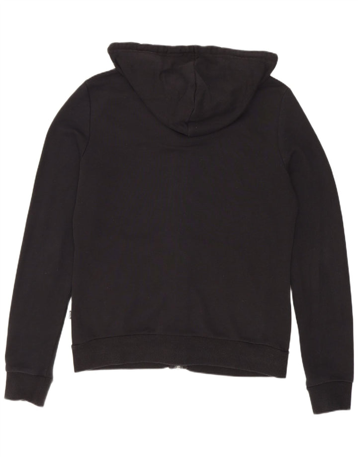 Puma Womens Zip Hoodie Sweater UK 12 Medium Black Cotton