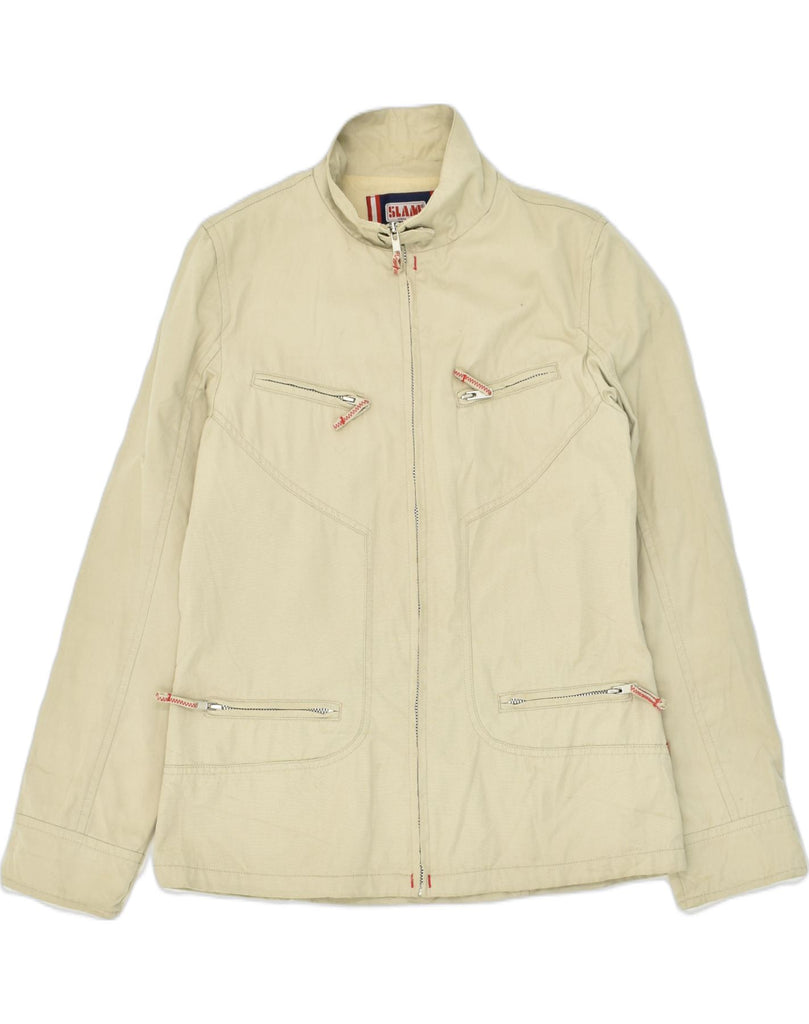 SLAM Womens Utility Jacket UK 14 Medium Beige Cotton | Vintage Slam | Thrift | Second-Hand Slam | Used Clothing | Messina Hembry 