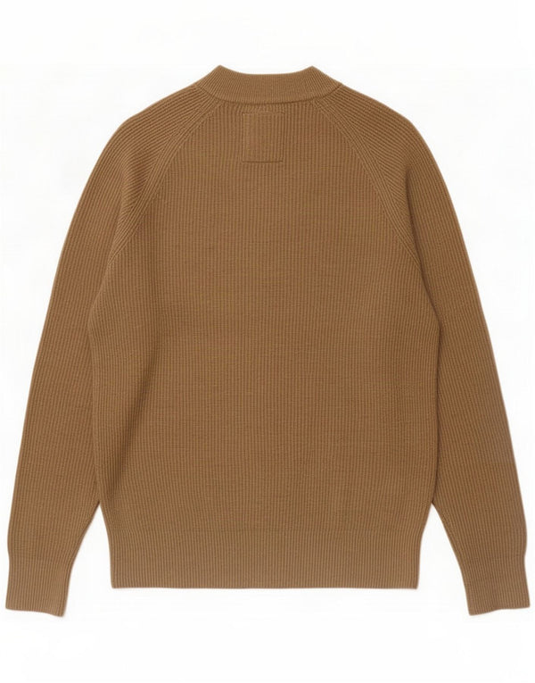 Jack & Jones Mens Crew Neck Jumper Sweater Small Brown Cotton