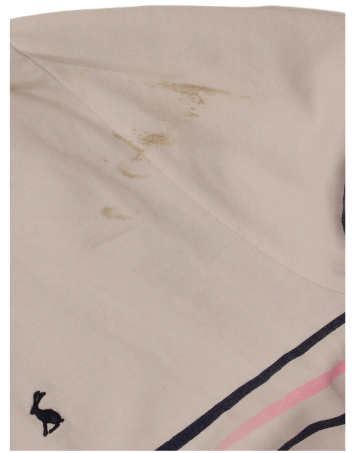 JOULES Womens Button Neck Sweatshirt Jumper UK 20 2XL  White Striped