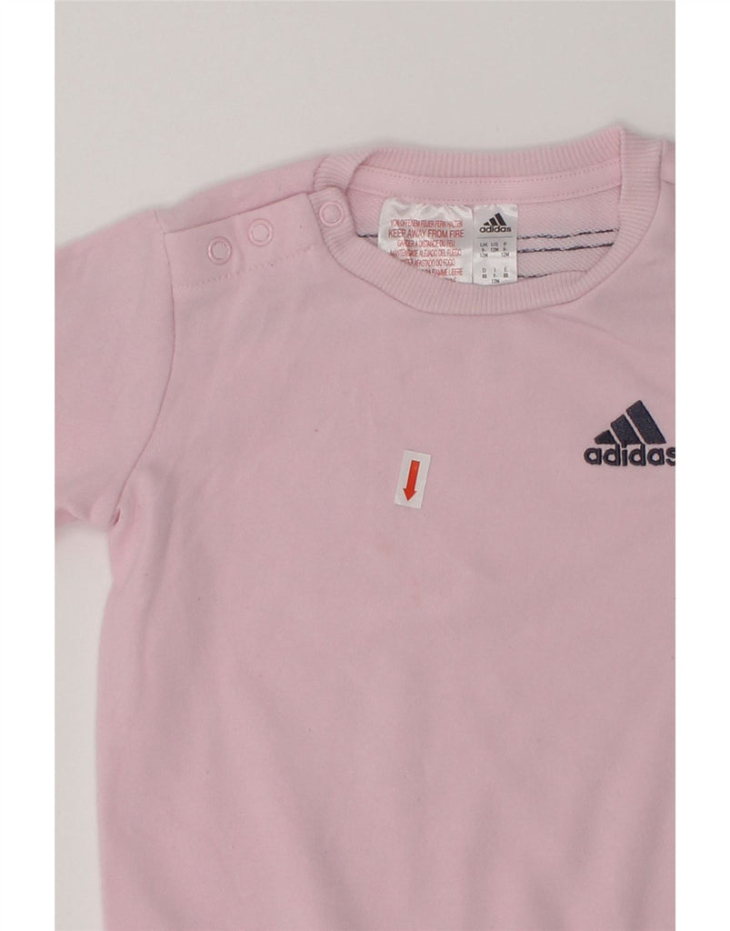 ADIDAS Baby Girls Jumper Dress 9-12 Months Pink Cotton | Vintage Adidas | Thrift | Second-Hand Adidas | Used Clothing | Messina Hembry 