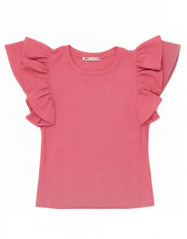 Zara Womens Crop Blouse Top UK 8 Small Pink