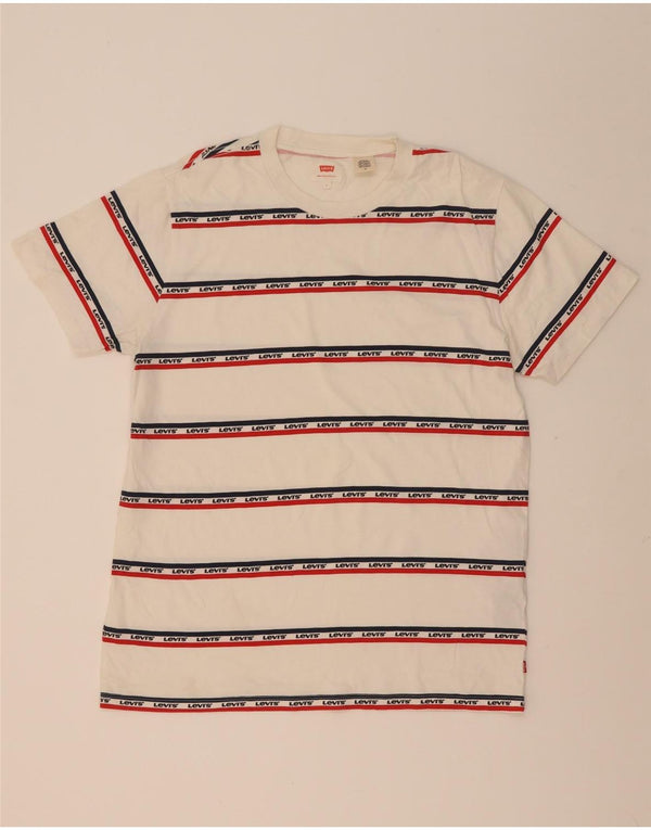 Levi's Mens Graphic T-Shirt Top Large White Striped Cotton