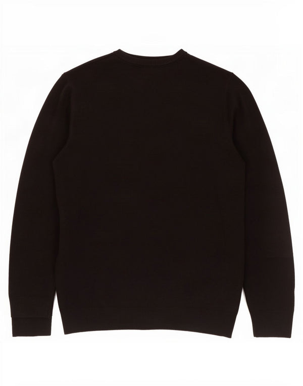 Marks & Spencer Mens Blue Harbour V-Neck Jumper Sweater Large Black Acrylic