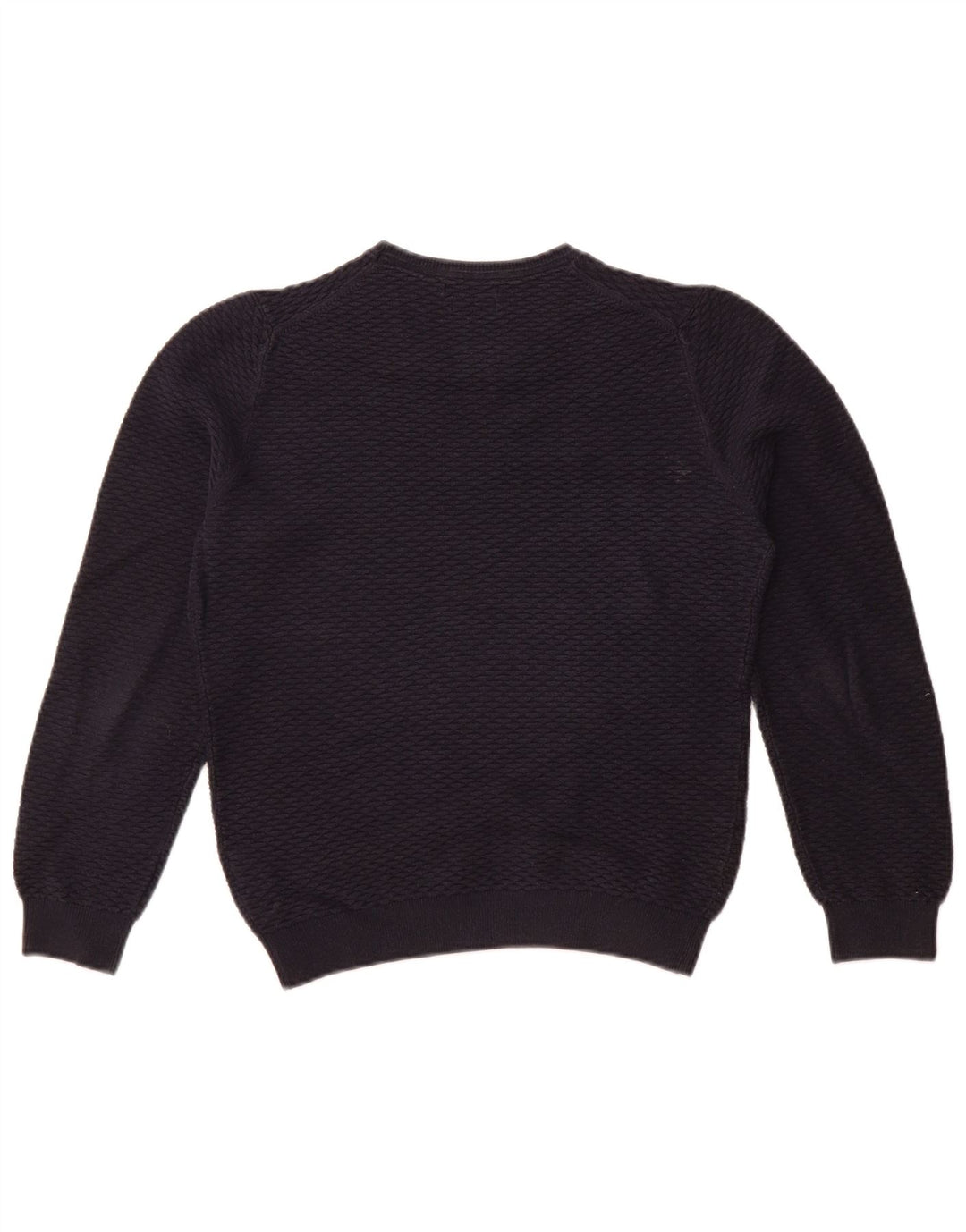 MASSIMO DUTTI Womens Boat Neck Jumper Sweater UK 10 Small Navy Blue Cotton