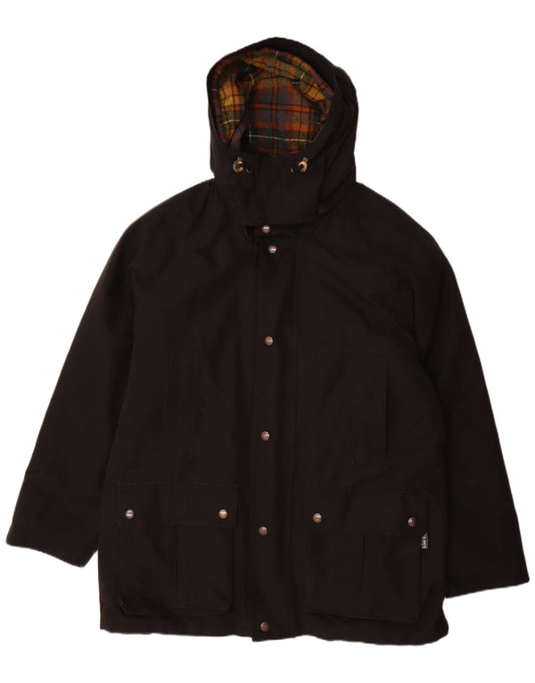 Blue Notes Mens Hooded Utility Jacket IT 56 3XL Black